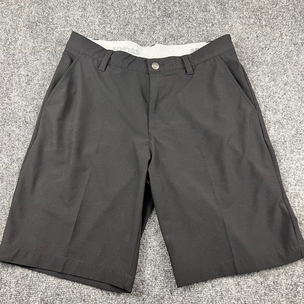 Adidas‎ Mens Golf Shorts Black Size 30 Flat Front Performance Athletic RN88387